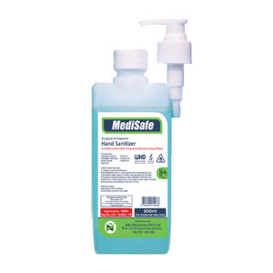 MediSafe Hand Sanitizer 500ml Square HDPE Bottle + Pump